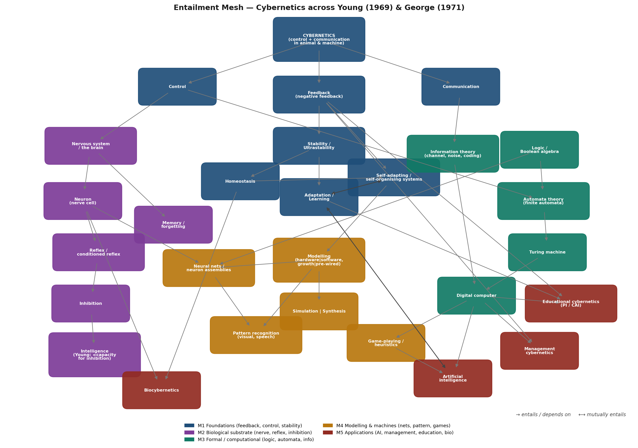 Entailment mesh of cybernetics concepts